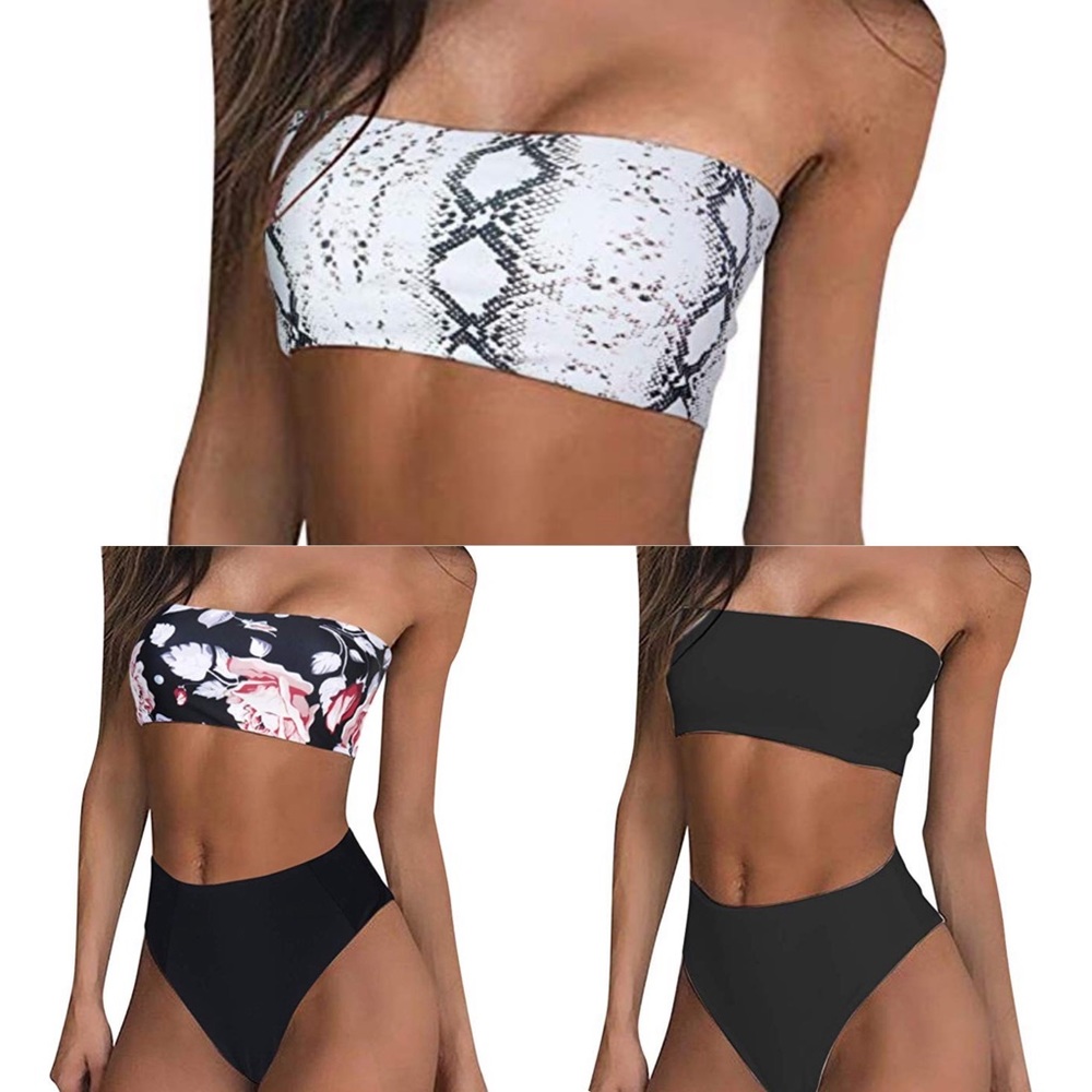 3 Strapless Bandeau Bikini Top